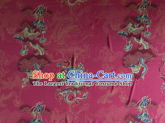 Chinese Traditional Phoenix Pattern Wine Red Silk Fabric Mulberry Silk Fabric Hanfu Dress Material