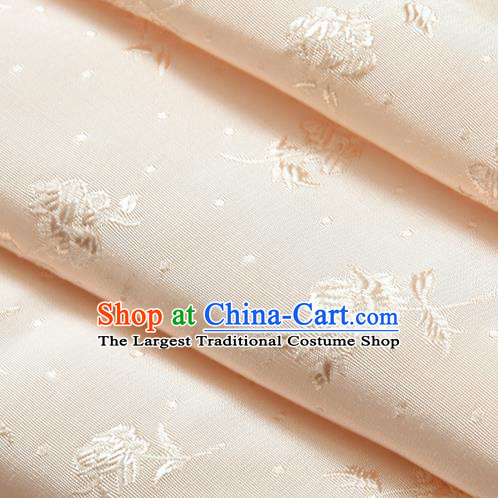 Chinese Traditional Classical Flowers Pattern Pink Cotton Fabric Imitation Silk Fabric Hanfu Dress Material