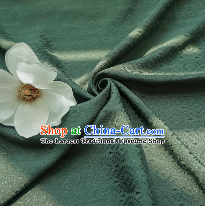 Chinese Traditional Classical Pattern Atrovirens Cotton Fabric Imitation Silk Fabric Hanfu Dress Material