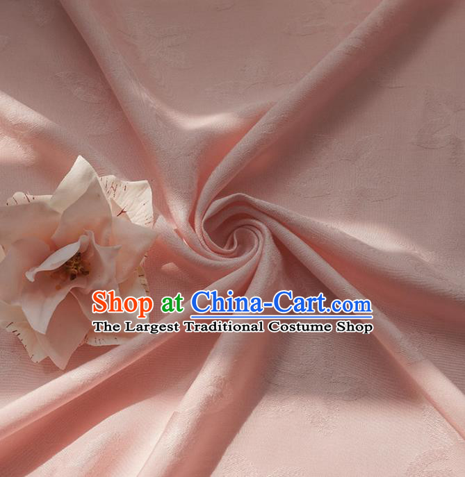 Chinese Traditional Classical Pattern Pink Cotton Fabric Imitation Silk Fabric Hanfu Dress Material