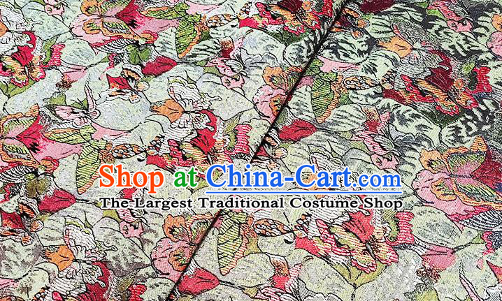 Japanese Traditional Pink Butterfly Pattern Kimono Brocade Fabric Tapestry Satin Fabric Nishijin Material