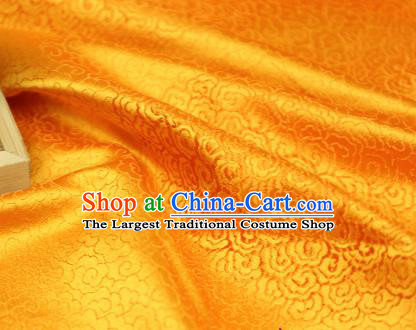 Chinese Traditional Auspicious Clouds Pattern Golden Brocade Fabric Silk Satin Fabric Hanfu Material