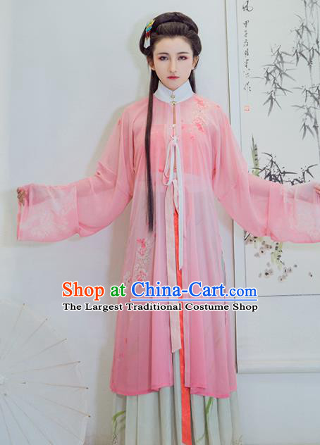 Chinese Ancient Rich Lady Embroidered Blouse and Skirt Traditional Ming Dynasty Nobility Female Costumes for Women