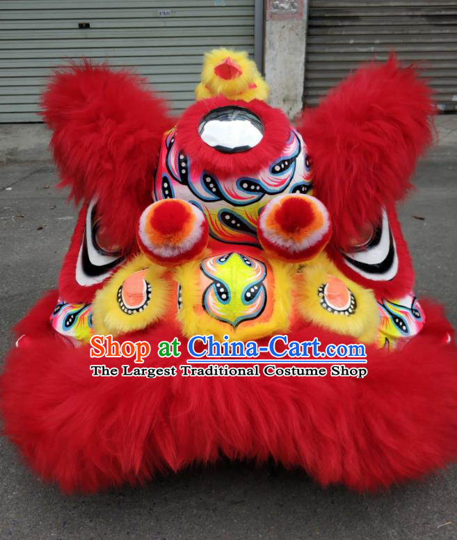 Top World Lion Dance Competition Red Fur Lion Head Lion Dance Costumes for Adult