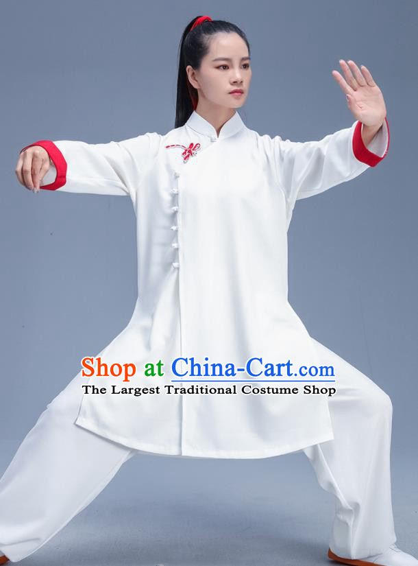 Chinese Traditional Kung Fu Competition White Garment Outfits Martial Arts Stage Show Costumes for Women