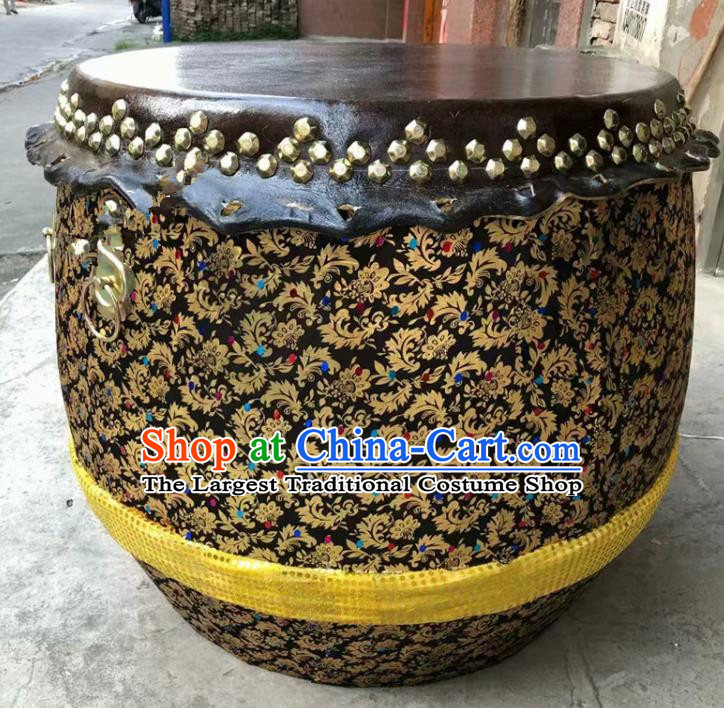 Chinese World Lion Dance Black Cowhide Drum Traditional Lion Dance Musical lnstruments Drum