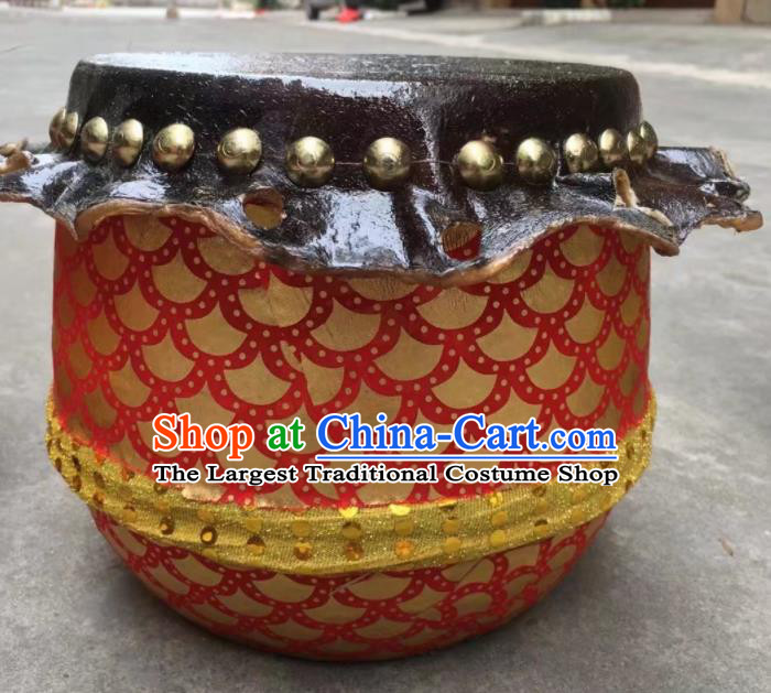 Chinese Lion Dance Cowhide Golden Drum Traditional Lion Dance Musical lnstruments Drum