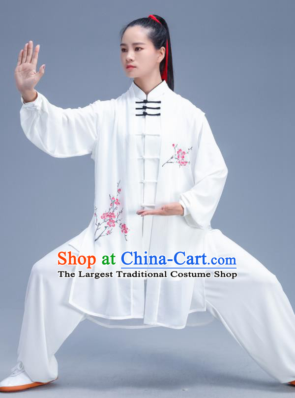 Chinese Traditional Kung Fu Competition Printing Plum Blossom Outfits Martial Arts Stage Show Costumes for Women