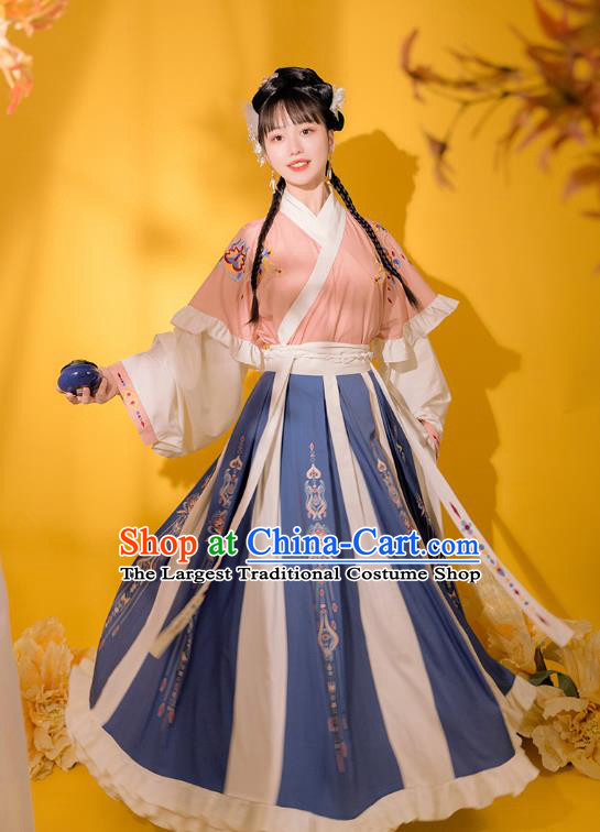 Traditional Chinese Jin Dynasty Royal Princess Pink Hanfu Dress Ancient Goddess Costumes for Women