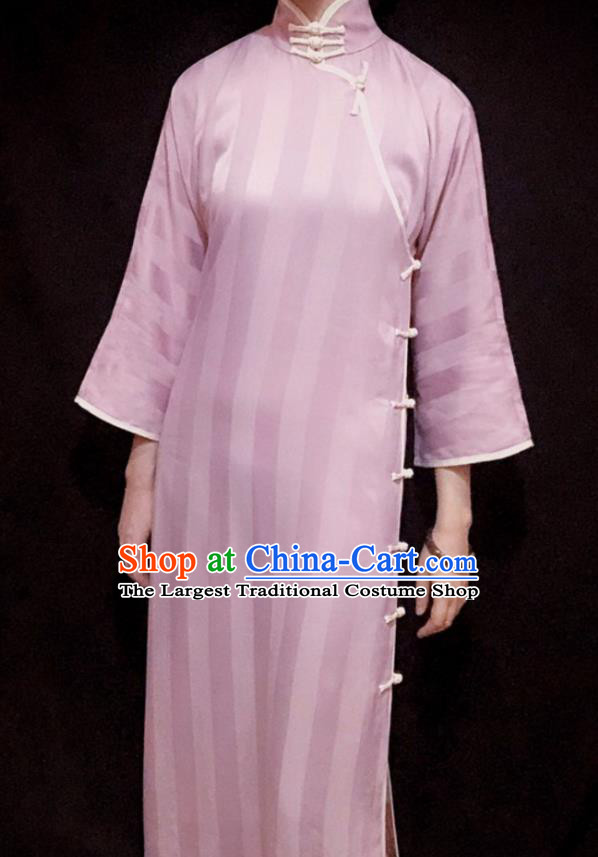 Chinese Traditional Pink Qipao Dress National Tang Suit Cheongsam Costumes for Women