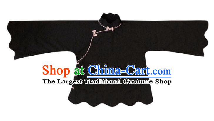 Chinese Traditional Tang Suit Black Shirt National Upper Outer Garment Blouse Costume for Women