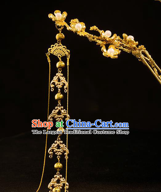 Chinese Traditional Hanfu Golden Hairpins Ancient Princess Hair Accessories for Women