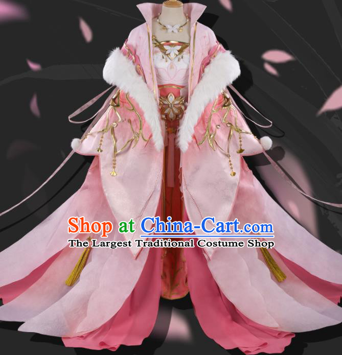 Chinese Cosplay Ming Dynasty Princess Pink Hanfu Dress Traditional Ancient Female Swordsman Costumes for Women