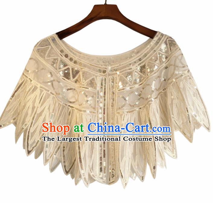 Top Professional Latin Dance Golden Sequins Cloak Modern Dance Blouse Stage Performance Costume for Women