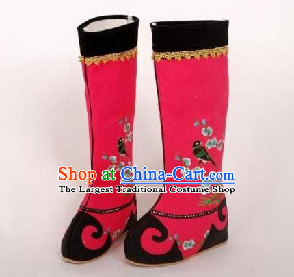 Chinese Traditional Handmade Hanfu Red Boots Ancient Swordsman Shoes for Women