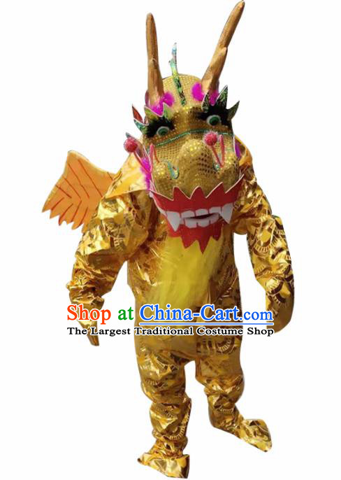 Traditional Chinese New Year Cosplay Golden Dragon Costume Complete Set