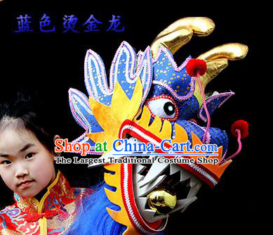 Chinese Traditional Dragon Dance Royalblue Head Lantern Festival Folk Dance Prop Complete Set