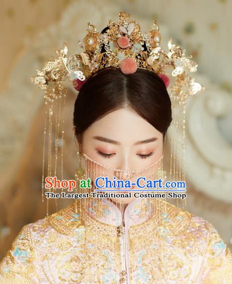 Chinese Traditional Ancient Bride Phoenix Coronet Wedding Hair Accessories for Women