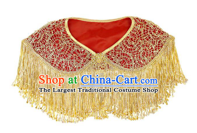 Chinese Ancient Wedding Bride Tassel Shoulder Accessories Traditional Xiuhe Suit Cappa for Women