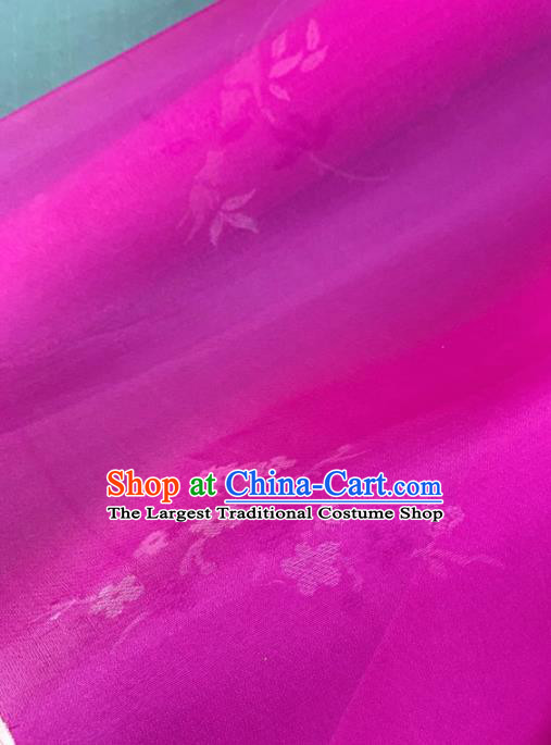 Chinese Traditional Classical Grape Leaf Pattern Design Rosy Silk Fabric Asian Hanfu Material