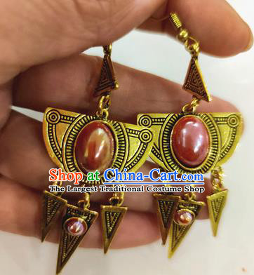 India Traditional Pink Ear Jewelry Asian Indian Handmade Earrings for Women