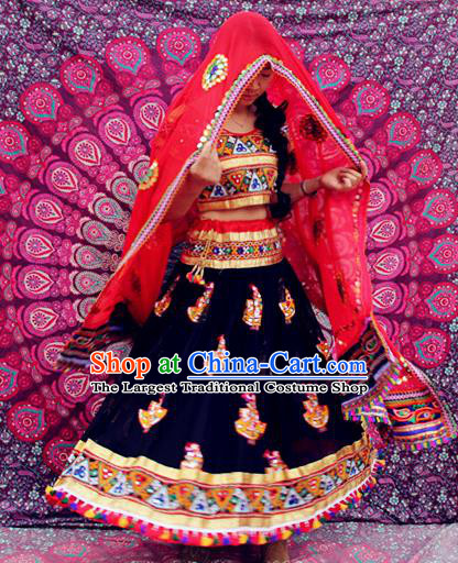 Asian India Traditional Folk Dance Dress Indian Lehenga Costumes for Women