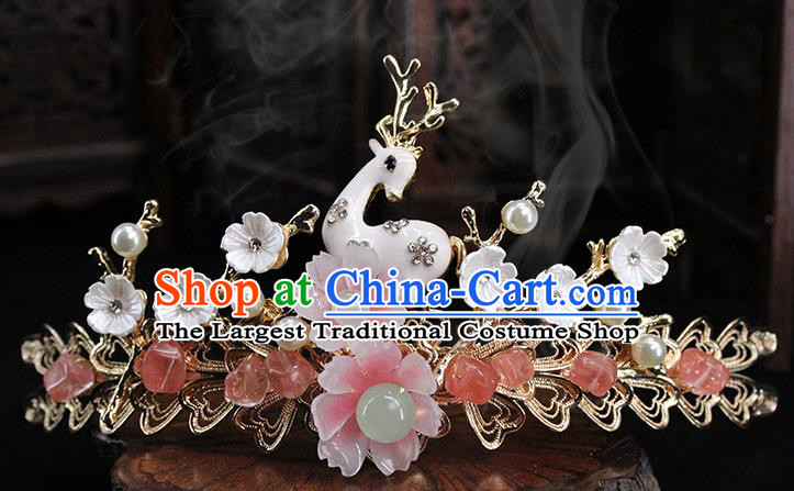 Traditional Chinese Handmade Deer Hairpins Headdress Ancient Hanfu Hair Accessories for Women