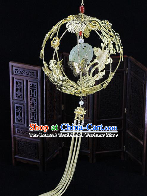 Traditional Chinese Wedding Jade Portable Lantern Handmade Bride Accessories for Women