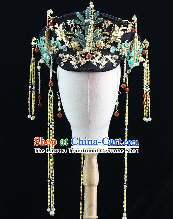 Traditional Chinese Qing Dynasty Hat Phoenix Coronet Headdress Ancient Queen Hair Accessories for Women