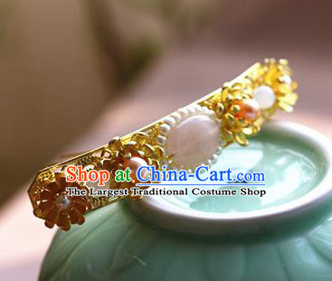 Traditional Chinese Palace Golden Hairpin Headdress Ancient Court Hair Accessories for Women