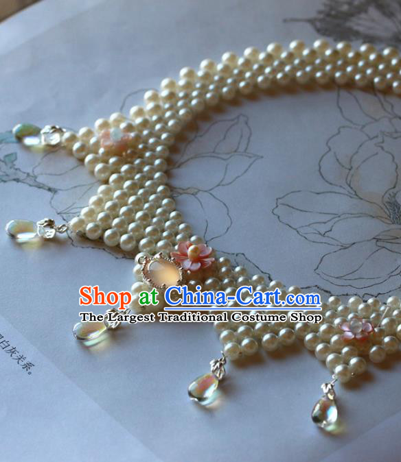 Traditional Chinese Handmade Necklace Ancient Hanfu Pearls Necklet Accessories for Women