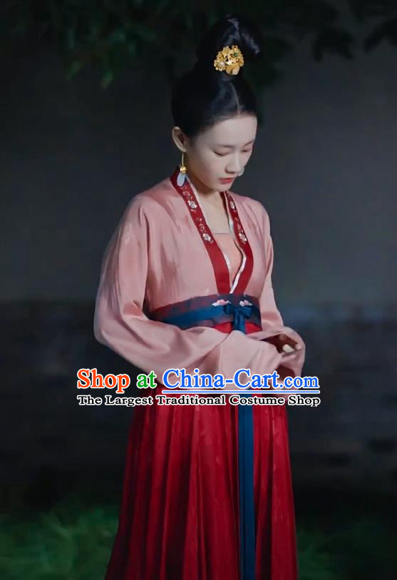 Chinese Ancient Palace Maid Drama Royal Nirvana Lu Wenxi Replica Costumes and Headpiece for Women