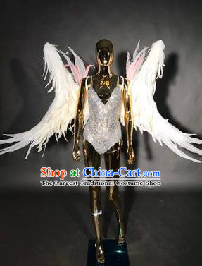 Top Catwalks Deluxe Miami White Feather Wings Stage Show Brazilian Carnival Costume for Women