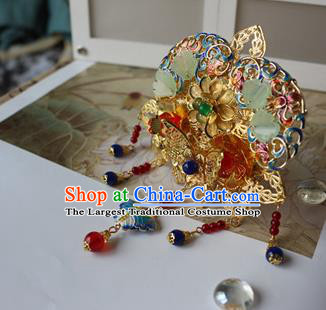 Traditional Chinese Bride Cloisonne Hair Crown Headdress Ancient Court Hair Accessories for Women