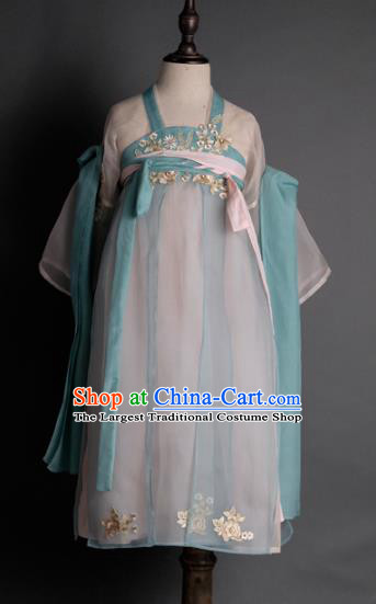 Traditional Chinese Catwalks Girl Pink Hanfu Dress Compere Stage Performance Costume for Kids