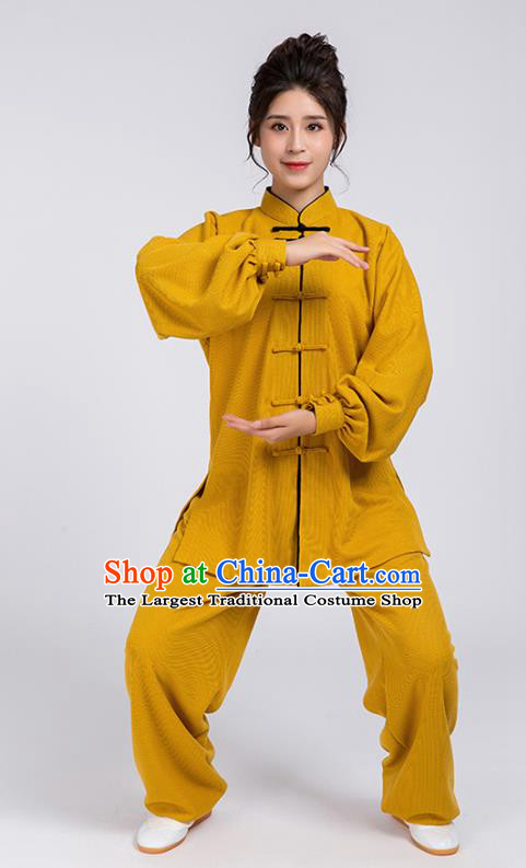 Top Chinese Tai Chi Chuan Training Ginger Outfits Traditional Kung Fu Martial Arts Competition Costumes for Women