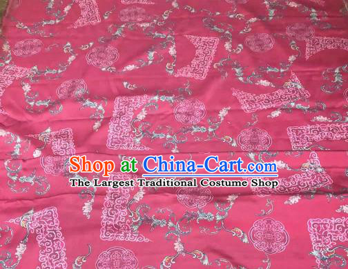 Chinese Traditional Design Pattern Red Silk Fabric Cheongsam Gambiered Guangdong Gauze Drapery