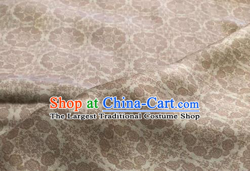 Chinese Traditional Design Pattern Light Brown Silk Fabric Cheongsam Gambiered Guangdong Gauze Drapery