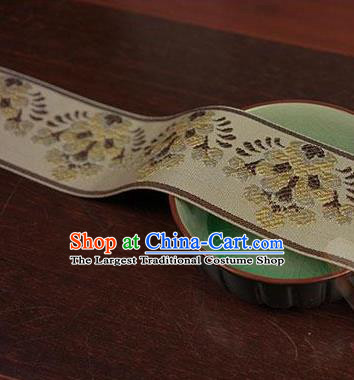 Chinese Traditional Embroidered Yellow Band Decorative Border Collar Accessories