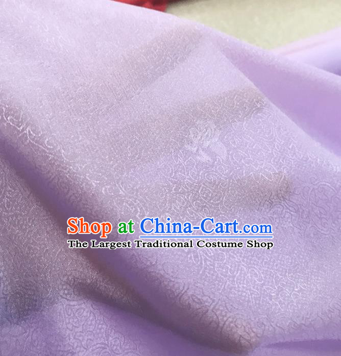 Chinese Traditional Design Pattern Lilac Silk Fabric Cheongsam Mulberry Silk Drapery