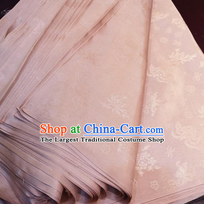 Chinese Traditional Jacquard Butterfly Design Pattern Pink Silk Fabric Cheongsam Mulberry Silk Drapery