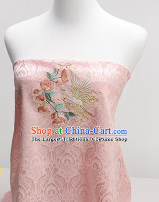 Chinese Traditional Embroidered Begonia Egret Pink Silk Applique Accessories Embroidery Patch
