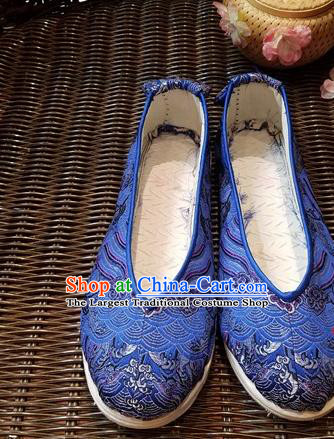 Traditional Chinese National Royalblue Shoes Ethnic Shoes Hanfu Shoes for Women