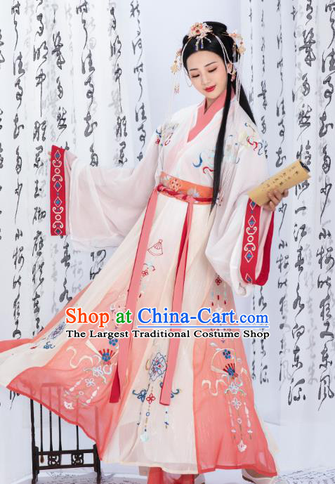 Chinese Traditional Jin Dynasty Infanta Dress Ancient Royal Princess Historical Costumes for Women