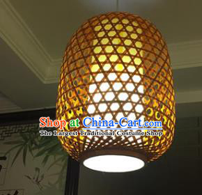 Chinese Traditional Handmade Orange Bamboo Weaving Lanterns Hanging Lantern Lamp