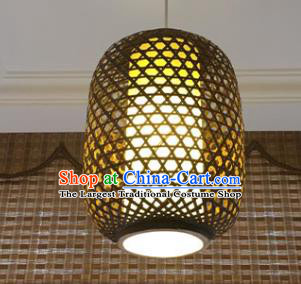 Chinese Traditional Handmade Brown Bamboo Weaving Lanterns Hanging Lantern Lamp