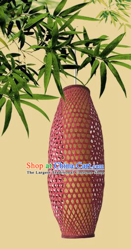 Traditional Chinese Countryside Handmade Red Hanging Lanterns Palace Lantern Bamboo Art Scaldfish Lamp