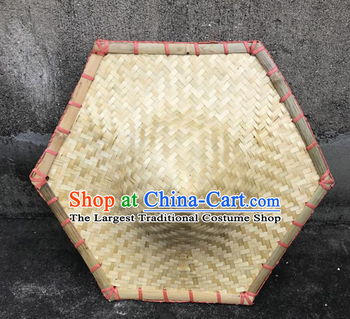 Handmade Chinese Hexagonal Straw Hat Traditional Bamboo Hat Craft