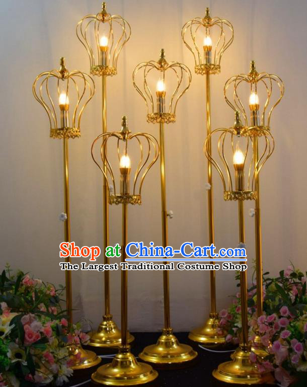 Handmade Chinese Golden Iron Art Lamp Floor Lantern Traditional Wedding Lanterns Decoration