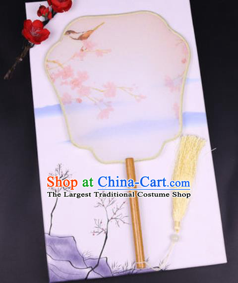 Chinese Traditional Painting Flower Bird Palace Fans Handmade Classical Dance Silk Fan for Women